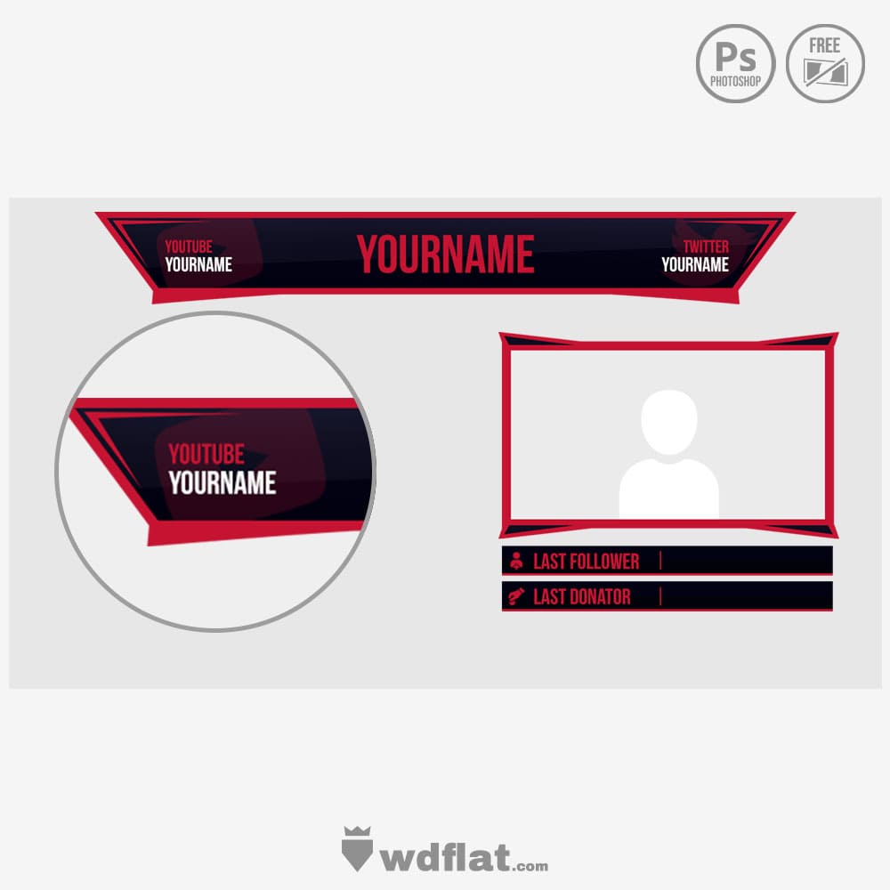 Flattyred - stream overlay photoshop template