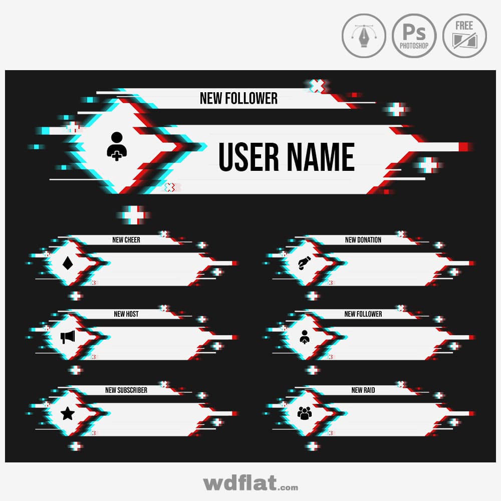 Glitch Alerts Premade Design